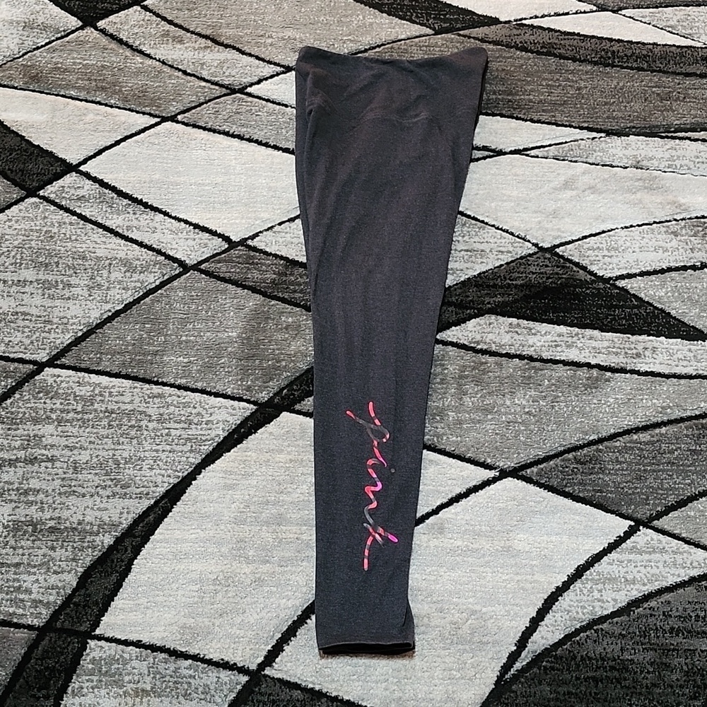 VS PINK 2021 OMBRE TIE-DYE HIGH-WAISTED COTTON DARK GRAY  LEGGINGS